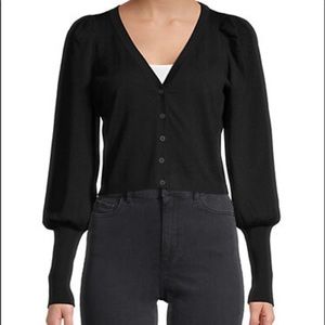 525 America black cropped cardigan.  Size S.